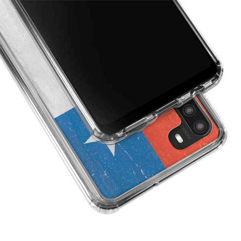 Chile Flag Distressed Galaxy A21 Clear Case